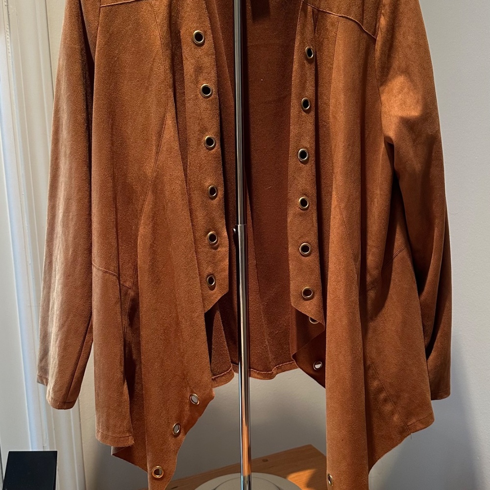 Faux Suede Cascade Jacket with grommets